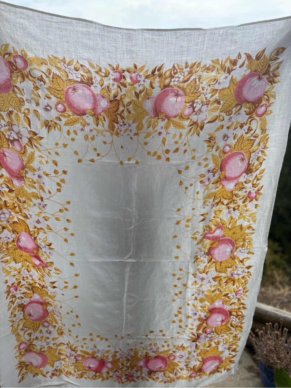 CottageCore Table Apple 🍎 Fall Table Cloth Linen - Picture 2 of 3